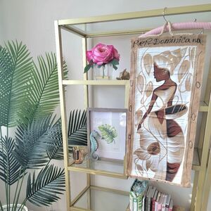 African Woman Gold Painting from the Dominican Republic!